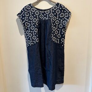 Velveteen Cap Sleeve Embroidered Shift dress size 14(girls)